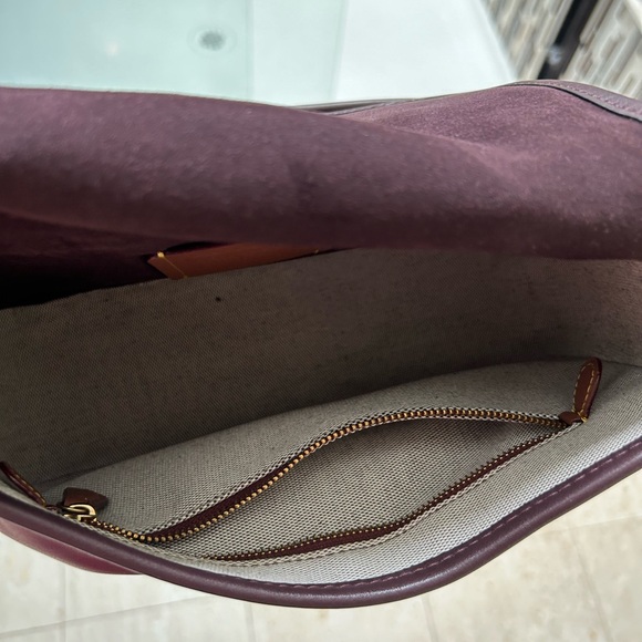 SOLD Coach burgundy flap shoulder bag - Picture 9 of 11
